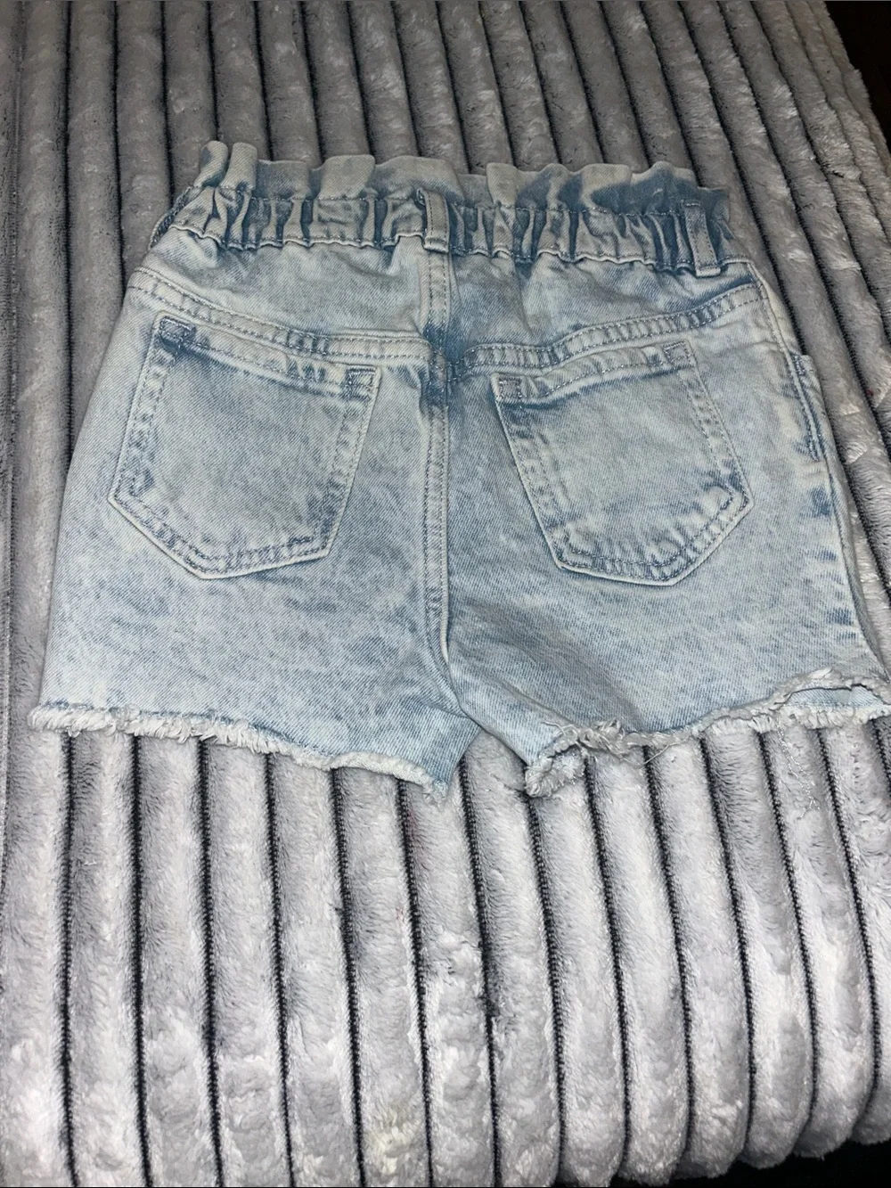 GAP White & Light Blue Girls Paperbag Waist Shorts Duo